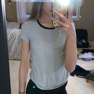 Black and white striped top